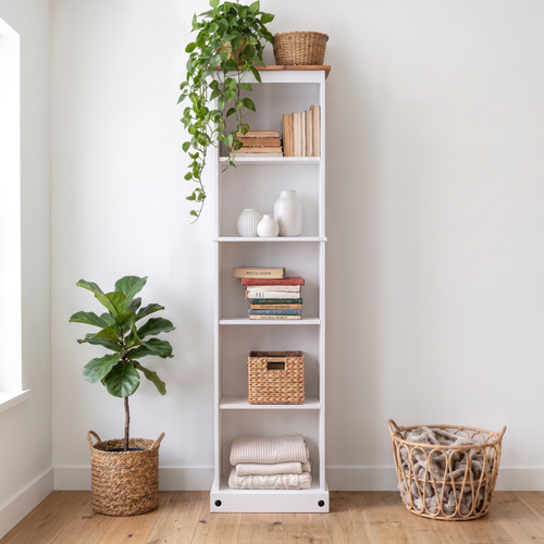 Corona bookcase white - bookcase, wax