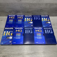 10 x Used VHS Tapes Philips HG E-240 Blank VHS Tapes Bundle (40 Hours)