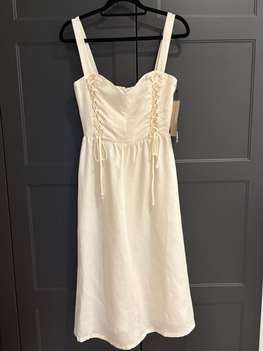 Reformation linen midi - linen, dress