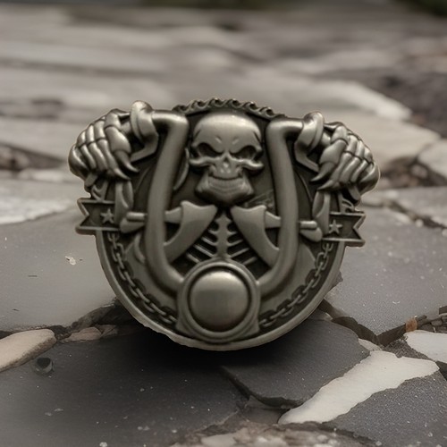 Skull biker rocker - skull, badge