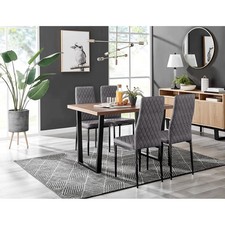 Quilted velvet dining chairs - 4,