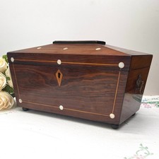 Antique Victorian Rosewood Tea