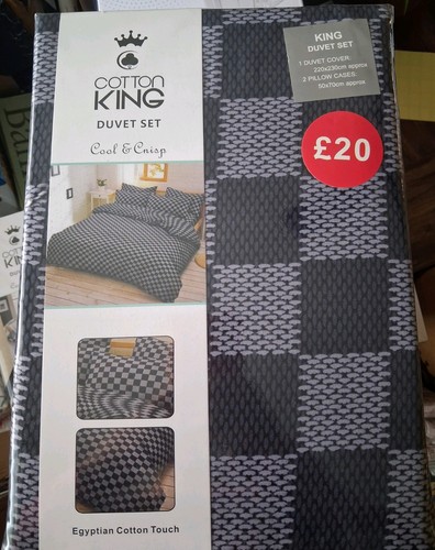 King size duvet cover set - size, blue