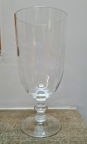 Large glass pedestal goblet - glass,