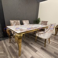 Louis Gold 1.8m Cream Marble