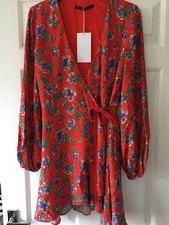 Zara Red Floral Playsuit Size