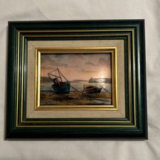 Limoges Enamel Boat Picture