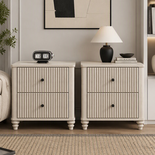 Fluted nightstand piece - fluted,