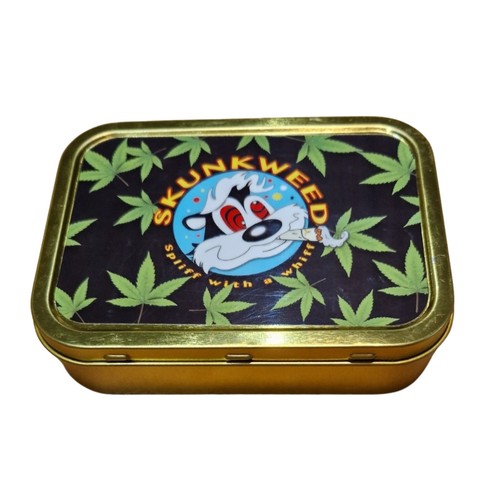 Skunk metal storage tin with - storage,