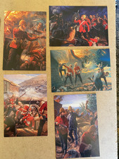 5 zulu war military art cranston postcards  Rorkes Drift  24th reg. VC winners