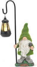 Flocked garden gnome statue - flocked,