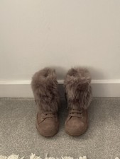 UGG Grey Fur trainer boots with zip - UK 4.5