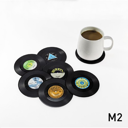 6pcs vinyl coasters - 6pcs, mat