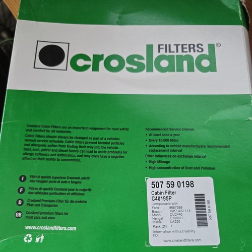 Crosland filters c40195p fits - crosland,