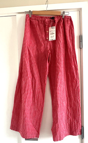 Zara red white wide - &, leg