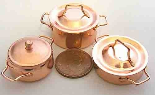 Dolls house metal casserole - metal,
