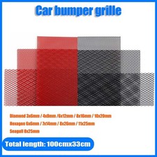 100x33cm Black Red Aluminium Car Bumper Grille Grill Mesh Net Vent Flat UK #