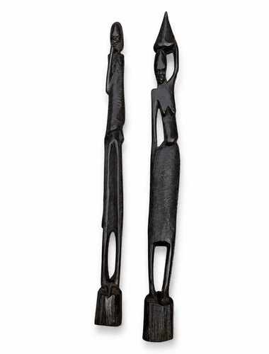Tribe made pair hand carved - made,