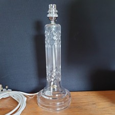 A Stunning Tyrone Lead Crystal Lamp Base Original Sticker Perfect Working Order