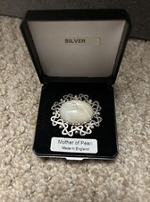 Mother Of Pearl Silver Brooch
