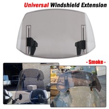 Smoked Motorcycle Clip On Windshield Wind Deflector Extension Spoiler Universal