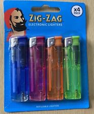 NEW 4 PACK ELECTRONIC LIGHTERS REFILLABLE WITH ADJUSTABLE FLAME BEST GIFTS