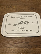 NEW Decorative French Style Cream And Black Metal Small Rectangular Tray