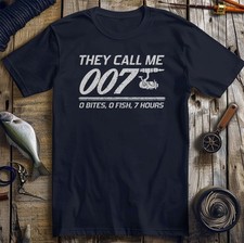 007 Fishing T-Shirt Funny Slogan Fishing Tees & T-Shirts