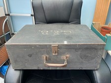 Rare large wooden suitcase/ box antique. Great home decor storage C.E.B initials