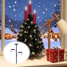 Black Triple Tree Topper Tree Topper Candle Holder Decor%2C Candelabra O7B6
