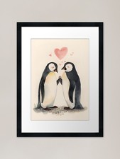 Pebble penguins Framed Art