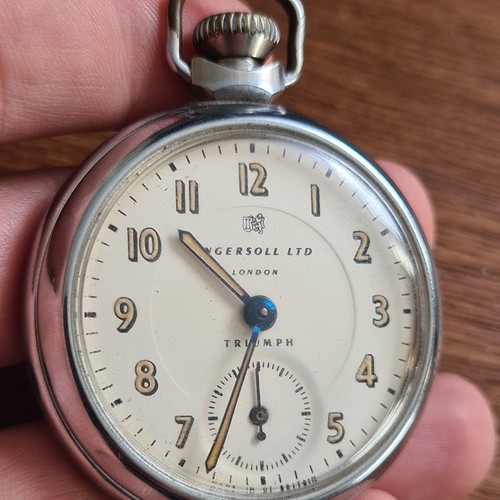 Vintage metal ingersoll pocket - metal,