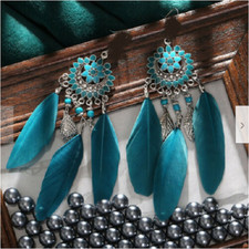 large AQUA BLUE DREAM CATCHER