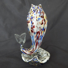 Vintage Murano Style Glass Fish Vase