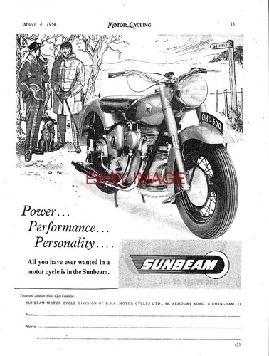 1954 advert for - advert, 500cc