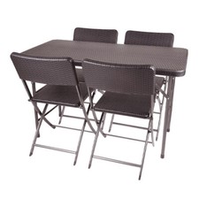 5pcs Outdoor Rattan Effect