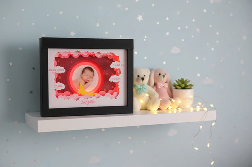 Baby photo frame shadow box - baby,