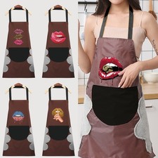 Mouth Unisex Kitchen Chef Apron Pocket Catering Cooking BBQ Apron Waterproof