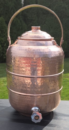 Copper hammered water pot - water,