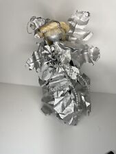 Silver unusual Tree Topper Angel Christmas fairy Silver leaves Modern Kitsch