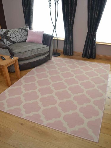 Rugs modern trellis soft pink - rugs,