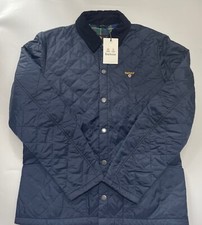 BARBOUR CLASSIC QUILTED LIDDESDALE CREST COLLAR JACET SIZE MEDIUM NAVY BLUE, NEW