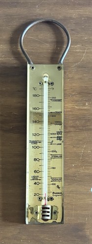 Vintage brass thermometer - vintage,