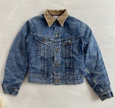 70’s Lee Storm Rider Union Made Blanket Lined Raw Denim Size 38S / Small Jacket