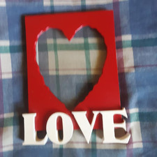 Red LOVE Heart - Wooden