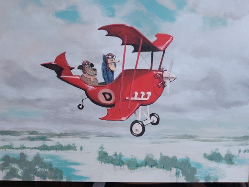 Original painting red cartoon - original,