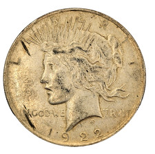 1922 peace silver dollar - silver,