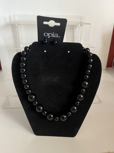 Opia black beaded necklace - opia,