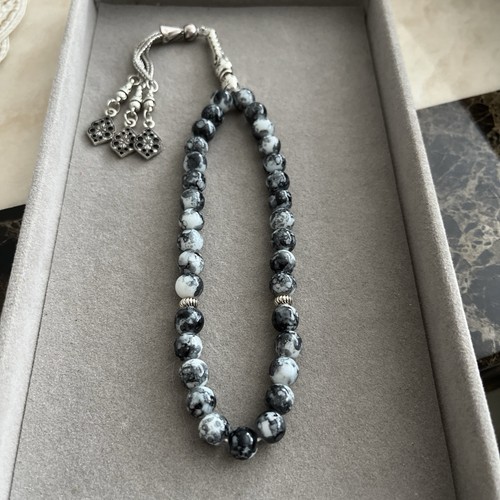 Tasbeeh beaded colour gray - 33,