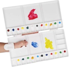 Artist Large Folding Palette Paint Mixing Rectangle Tray Acrylic Watercolour H2